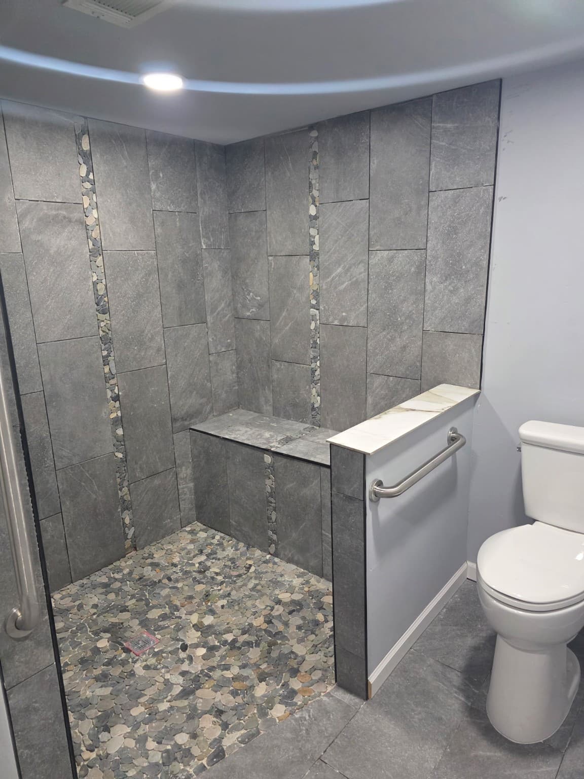 Custom tile walk-in shower